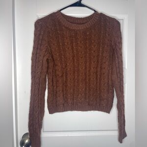 Women’s XS American Eagle Cable Knit Brown Sweater